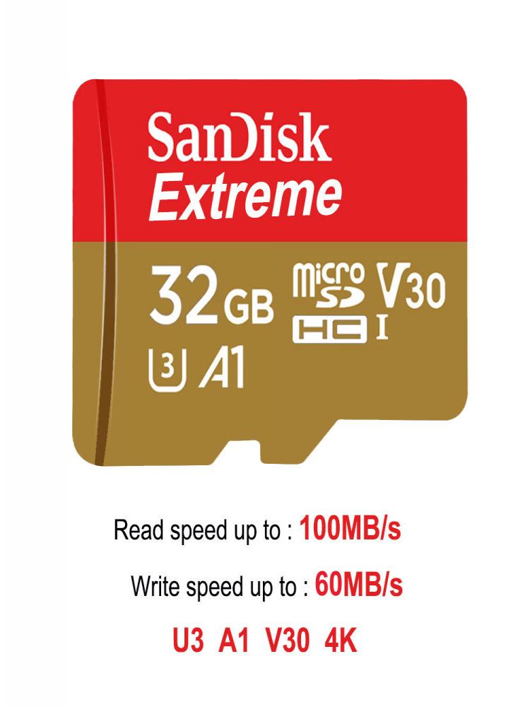 Sandisk Micro SD Card Original Extreme A2 V30 U3 SDXC Flash 32GB 64GB 128GB 256GB MicroSD Card 190MB/s TF Card for Phone Tablet: 128 GB