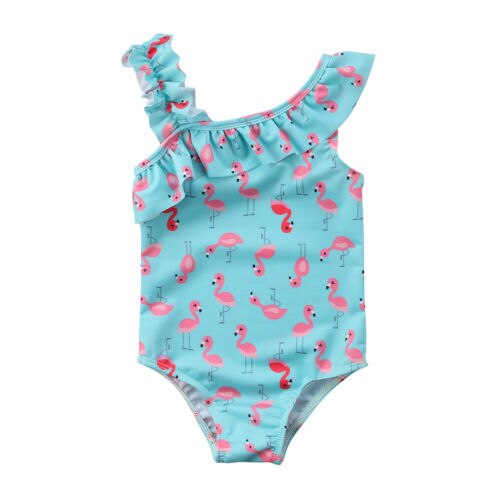 Baby pige børn flamingo badedragt badetøj himmelblå svane tankini bikini badedragt et stykke jakkesæt: 4 to 5 år