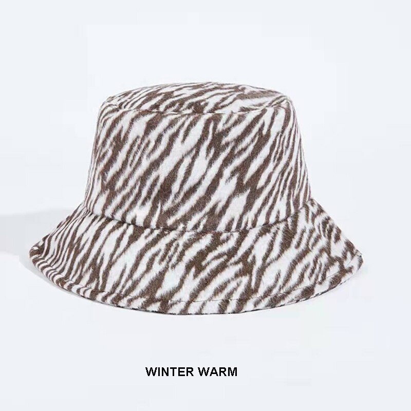 Sombrero de sol con estampado de cebra para mujer, sombrero de pescador con estampado de cebra, Anti-UV, para exteriores,: C warm brown-white