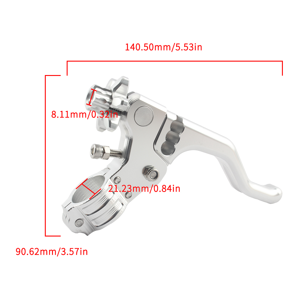 Endflats-Poignée de frein de motocross, leviers d'embrayage réglables, guidon de 22mm, pièces modifiées universelles pour vélo et moto, D343: Argent