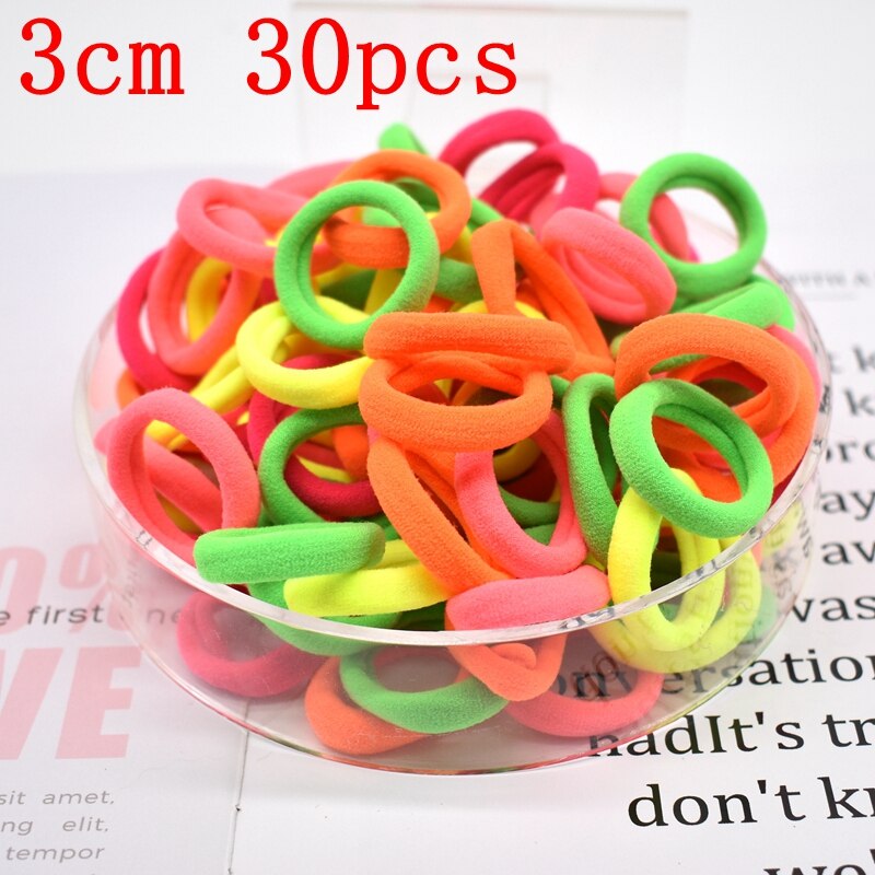 Nuovo 100 pz/lotto Le Ragazze di Colori Della Caramella di Nylon 3 CENTIMETRI di Gomma Bande di Sicurezza Dei Bambini Fasce Elastiche Dei Capelli Coda di Cavallo Titolare Dei Capelli Dei Bambini accessori: 5