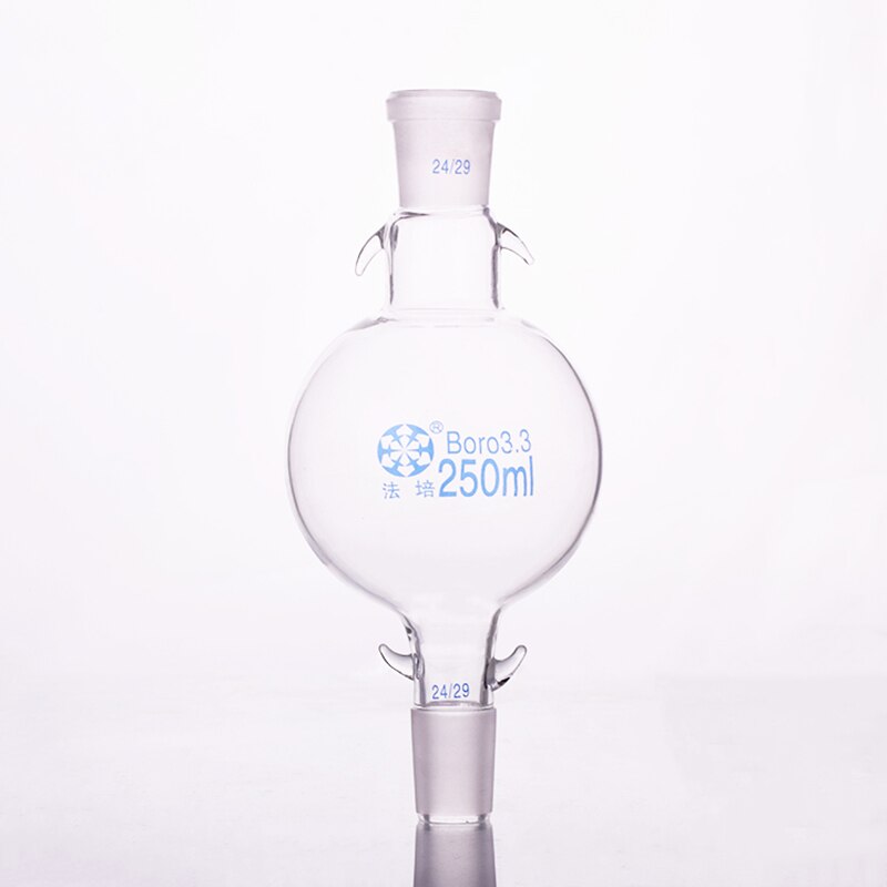 Vloeistofbal 250ml 24/29+24/29, oplosmiddelchromatografische analysekolom reservoirfles, chromatografie oplosmiddel opslagfles