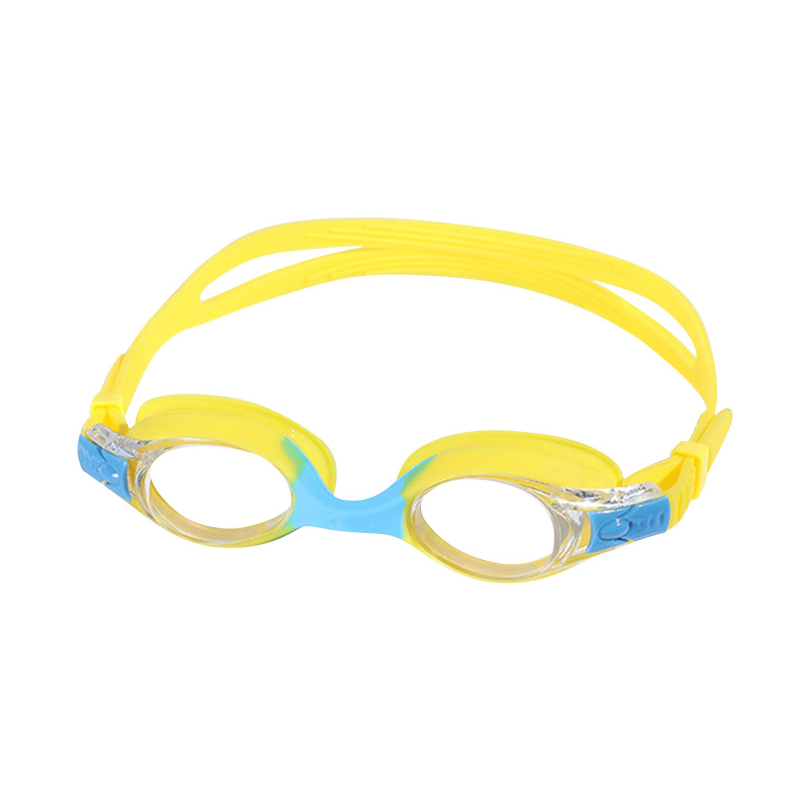 Kleurrijke Verstelbare Kinderen Kids Waterdichte Siliconen Anti Fog Uv Shield Zwemmen Glazen Goggles Eyewear Brillen Met Doos: Yellow