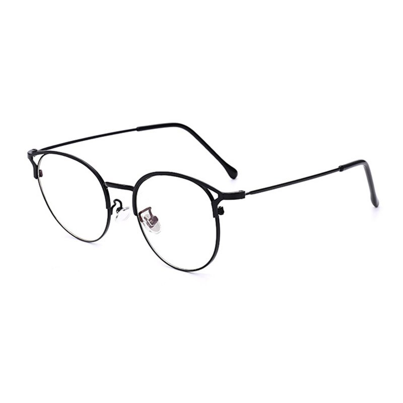 SHAUNA Anti-Blue Light Metal Cat Eye Glasses Frame Cat Ear Optical Frames Women: Black