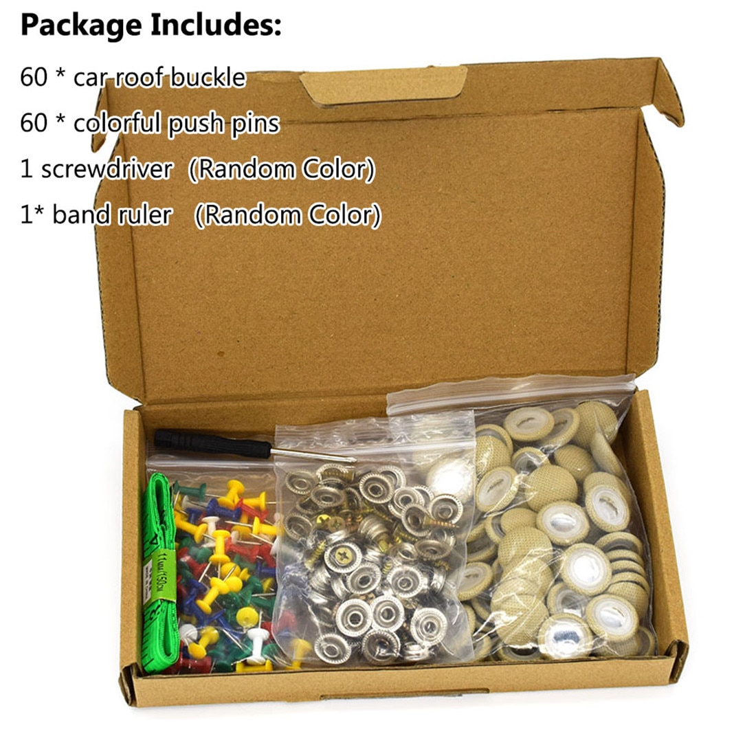 60 Pcs Diy Roof Lining Repair Kit Fix Sagging Headliner Pin Buckle Screw No Clue For Truck/Car/Van Screw Liner Ceiling Repair