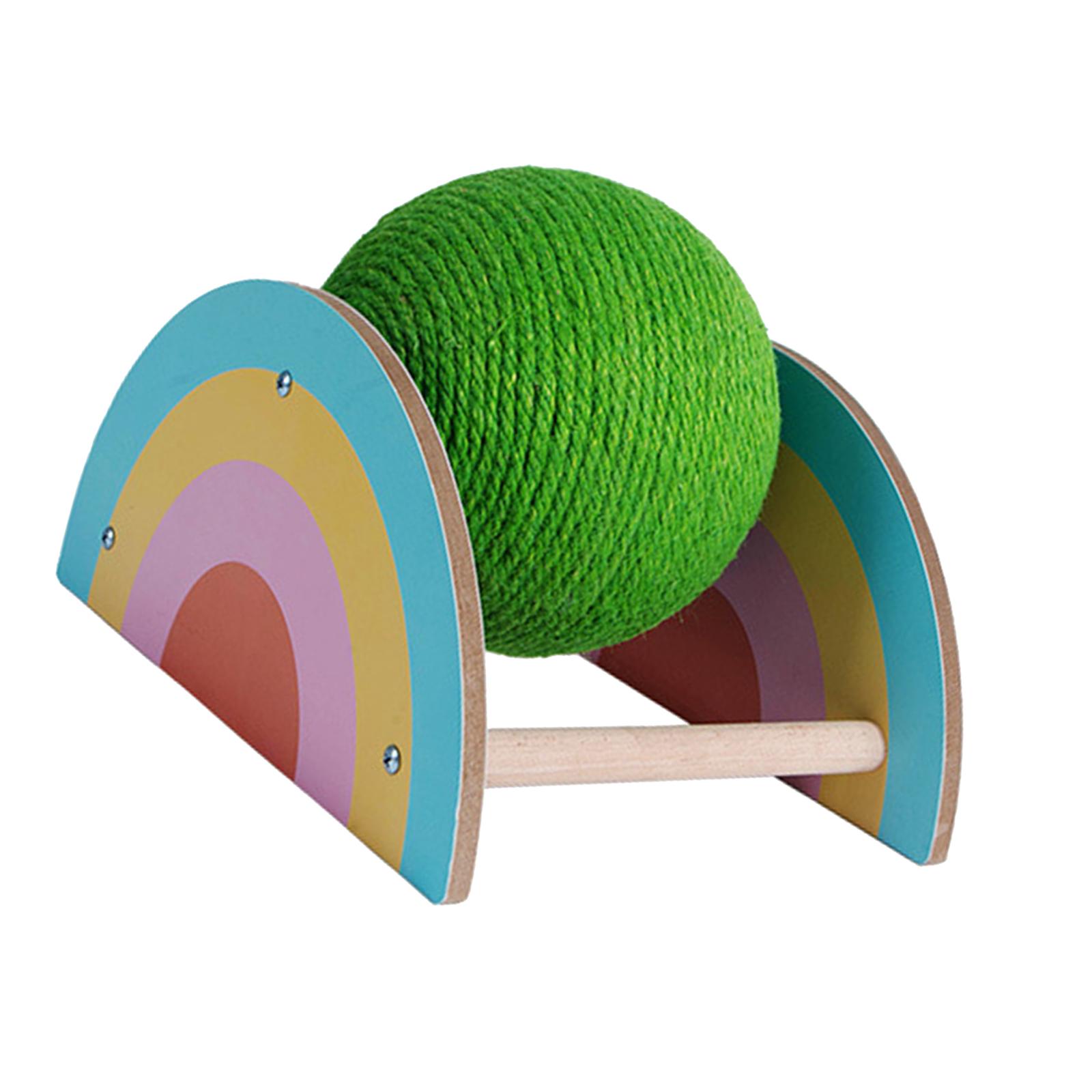 Cat Scratcher Toy, Pet Scratching Ball, Wood Stand, Kitten Sisal Rope, Ball Board Grinding Paws, Furniture Supplies, Accessories
