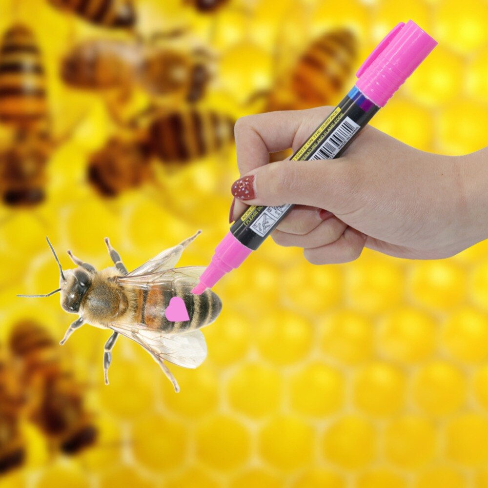 1 Uds. Juego de rotuladores Queen Bee, juego de 8 colores para apicultura y abejas, marcas de abeja reina, marcas de plástico, pluma, herramientas de abeja