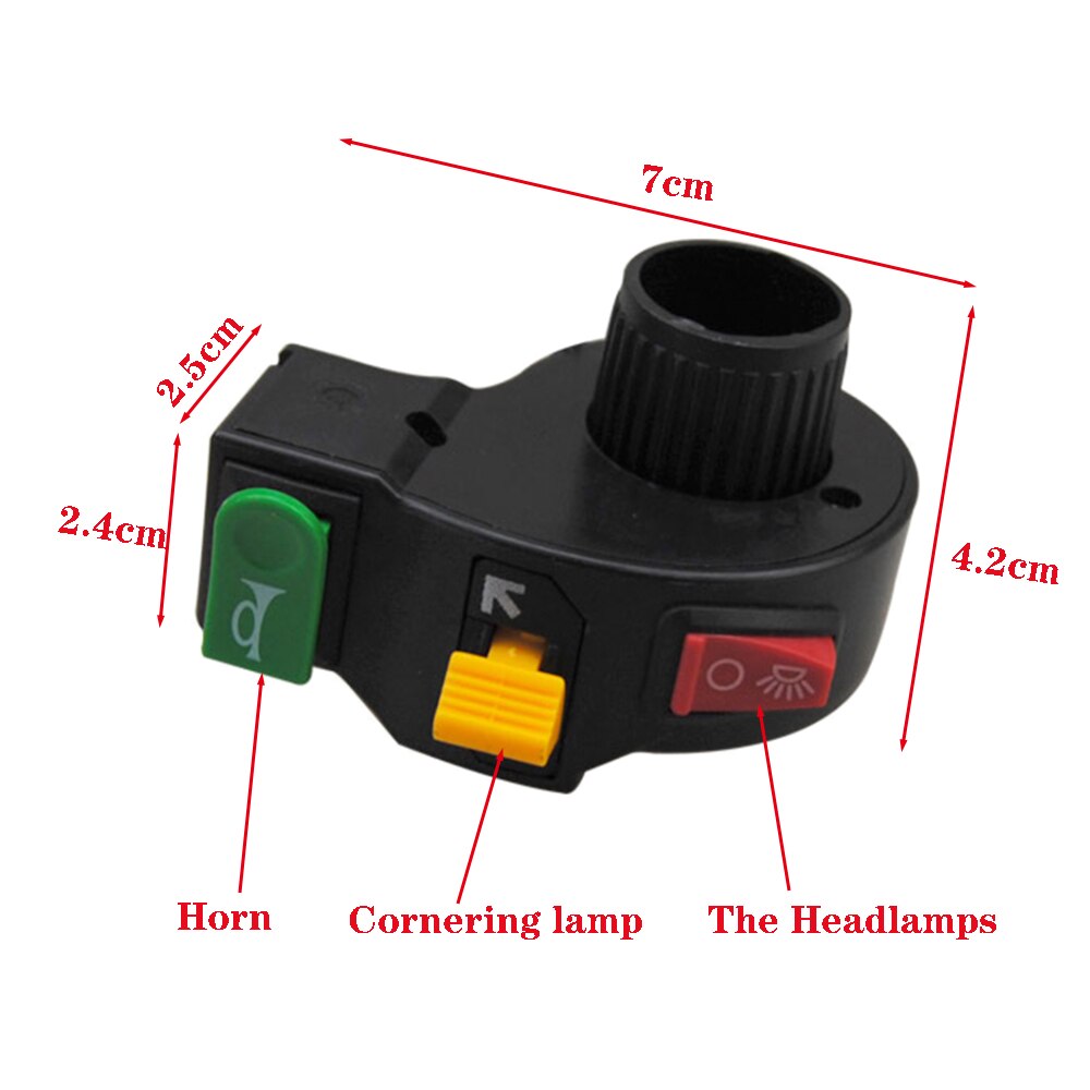 Feu universel 3 en 1 pour moto et Scooter électrique, clignotant et klaxon, bouton marche/arrêt, guidon de 22mm, 7/8 pouces de diamètre