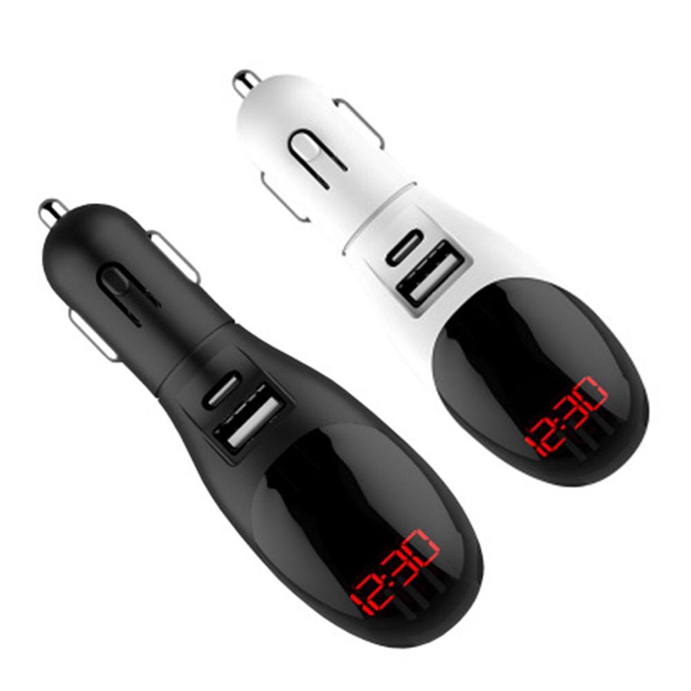 Vehicle Air Cleaner Mini Quick Charging Dual-USB Digital Display Purifier Ionic Air Cleaner