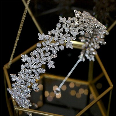 Accessoires pour cheveux de mariée, bijoux, couronnes pour femmes, accessoires de mariage, couronne en zircone cubique, diadème, de demoiselle d'honneur: silver