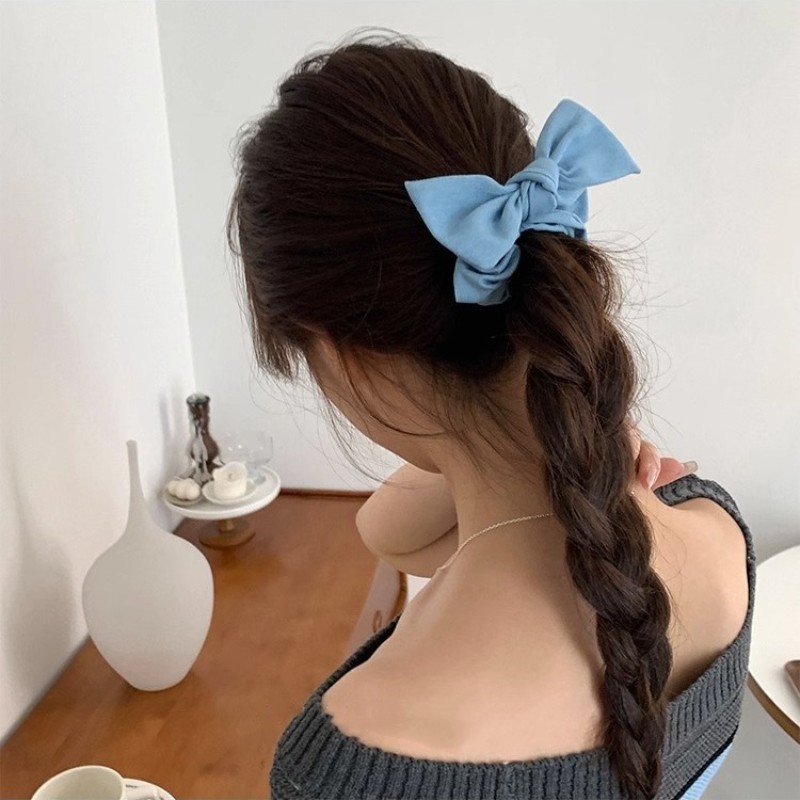 AISHG-coleteros coreanos con lazo para el pelo para mujer, cinta larga elástica para el pelo, lazos para cola de caballo, accesorios para el cabello para niña