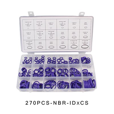 O Rings Rubber/Silicone Ring Seal VMQ NBR FKM Sealing O-rings Nitrile Washer Rubber oring set Assortment Kit Set Box Ring: BNP-270