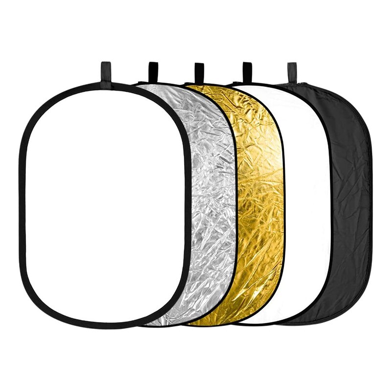 Oval Five-in-one Reflector Soft Light Plate Photography Fill Light Background Light Barrier Foldable Package: 90x120cm
