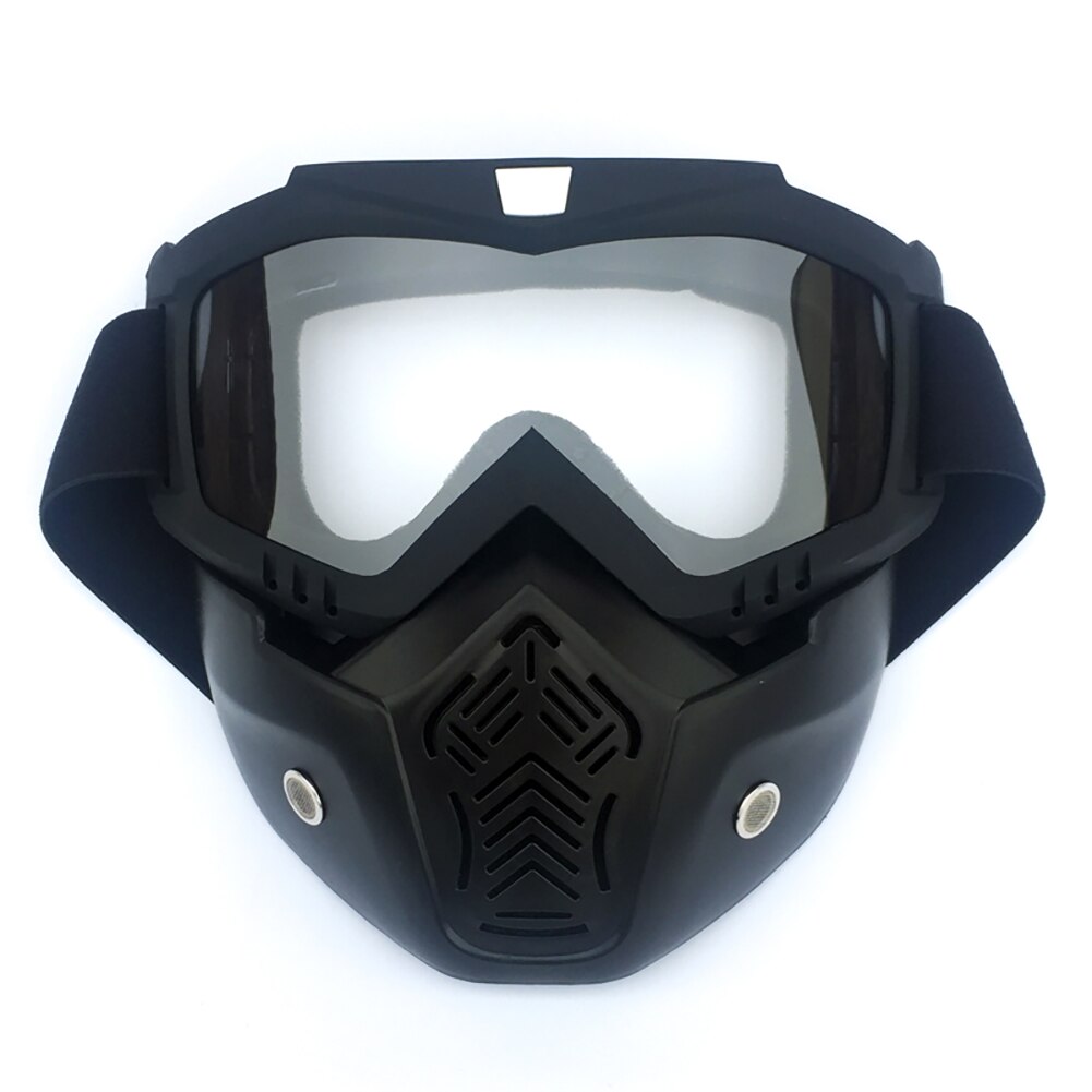 Motorcycle Helmet Mirror Black Frame Riding Full Face Helmet Portable Anti Fog Off-Road Safety Cap Goggles Mask Helmet: Red