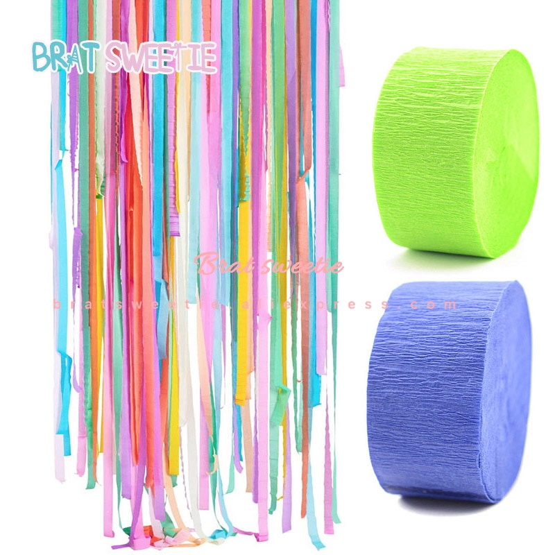 4.5Cm * 25Cm Crêpepapier Streamers Decoratieve Crinkled Diy Ambachtelijke Bloem Maken Wikkelen Verjaardag Bruiloft Achtergrond Decoation