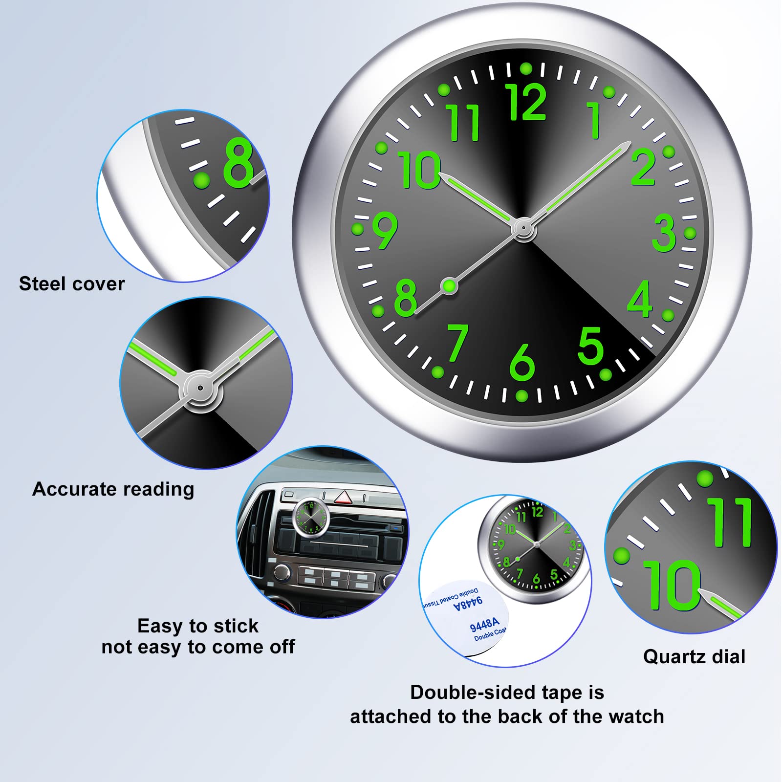 Autopasta klok Auto Digitaal elektronisch horloge Autohorloge 40 Quartz horloge Hoofduitgang Decoratie Creatieve autobenodigdheden