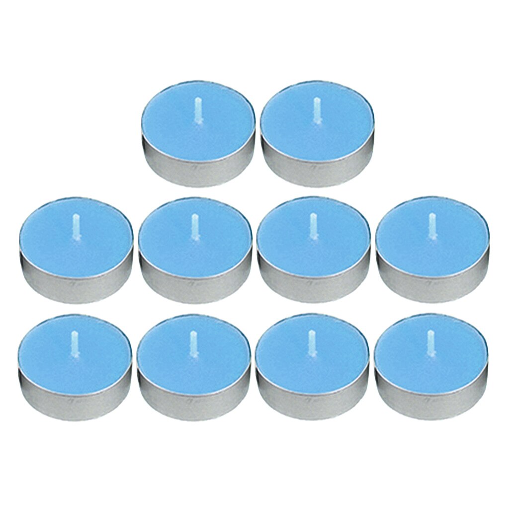 10 Stuks Theelichtje Kaarsen In Aluminium Cups 4.5 Uur Burn Tijd Voor Partijen Diners: Blue