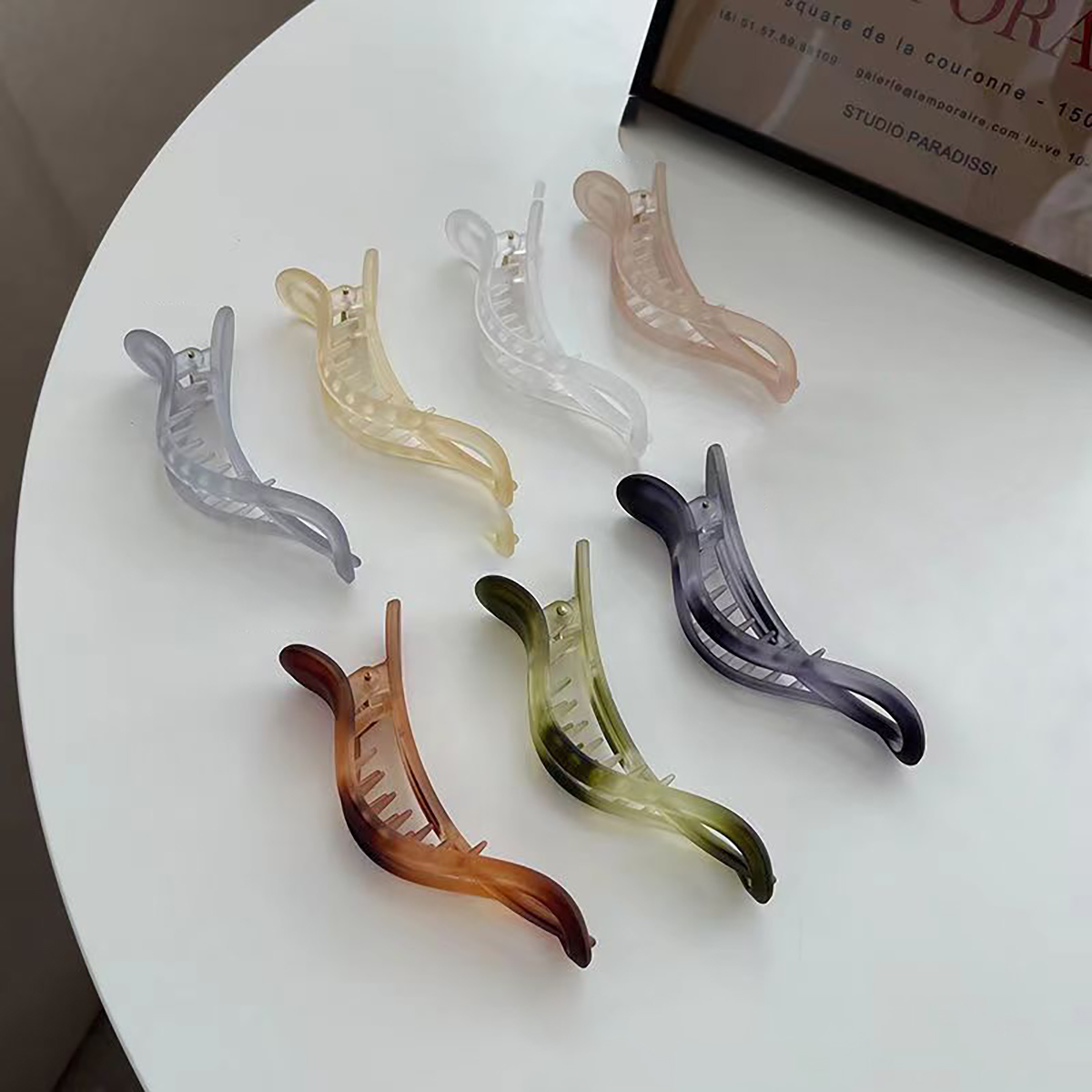 Acryl Matte Eendenbek Haar Klauwen Haarspeldjes Boog Effen Kleur Haar Clips Haaraccessoires Voor Vrouwen Haarspeld Paardenstaart Hoofddeksels: Zilver