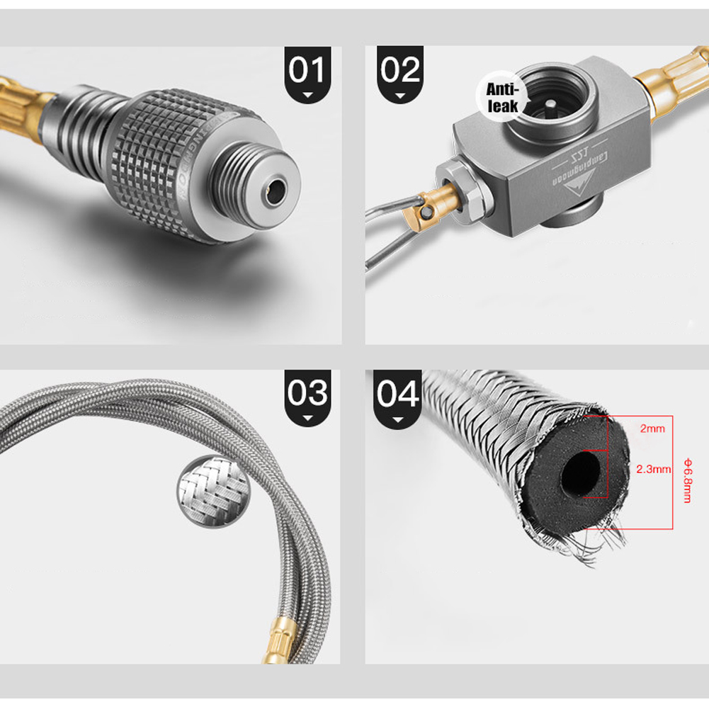 Campingmoon Camping Gassen Kachels Adapter Platte Gassen Tanks Verbinding Draad Met Klep Platte Gassen Tanks Verbindingslijn