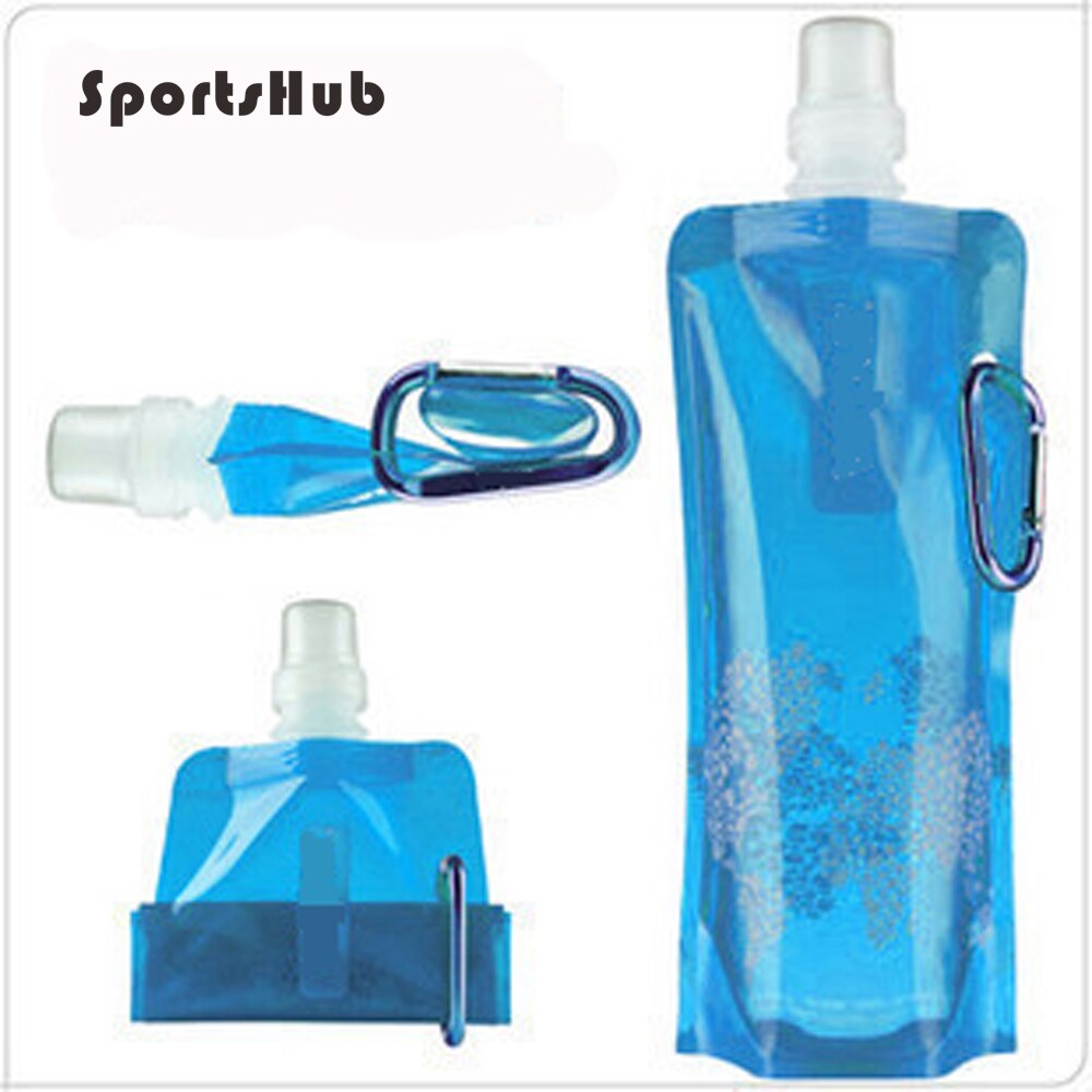 SPORTSHUB Draagbare 480 ml Ultra-duurzaam Folding Camping Water bag Outdoor Sport Inklapbare Drinkwater Flessen NR0079