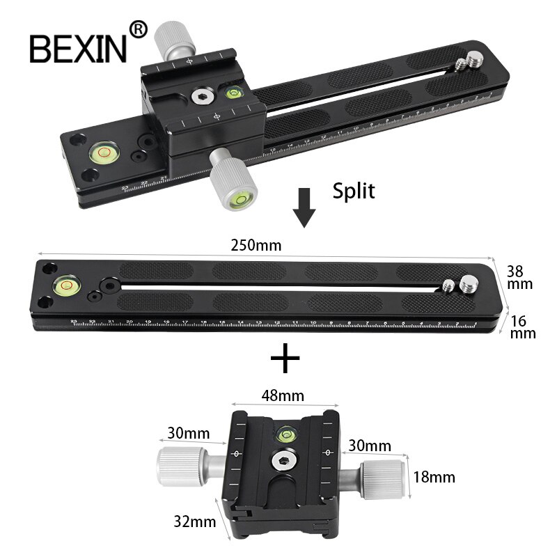 BEXIN Panoramisch Lange Tele dubbellaags Quick release plaat klem Arca Zwitserse camera Klem Adapter Mount Bracket Statief Holde