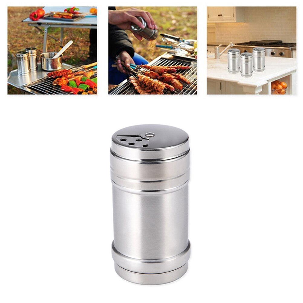 Kruidkruik Keuken Gadgets 1Pcs Kruiden Kan Spice Peper Shaker Roterende Cover Multifunctionele Zout Suiker Fles Roestvrij staal