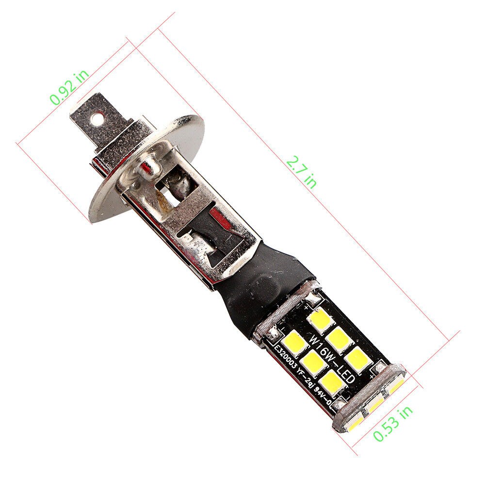 Par De lámparas H1 H3 15 Led Smd Cree 3535 Chips 6000k Em Liga De Aluminio Milha