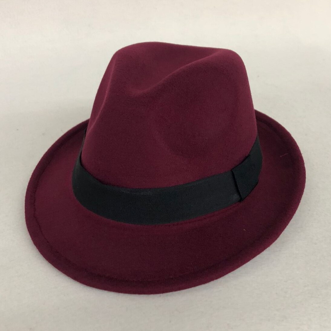 Wool Women Men Fedora Hat For Winter Autumn Lady Gangster Trilby Felt Homburg Church Jazz Hat 55-58CM