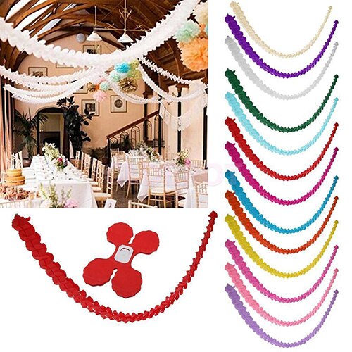 3 meter papirguirlande bunting banner streamers fødselsdag bryllupsfest hængende dekoration