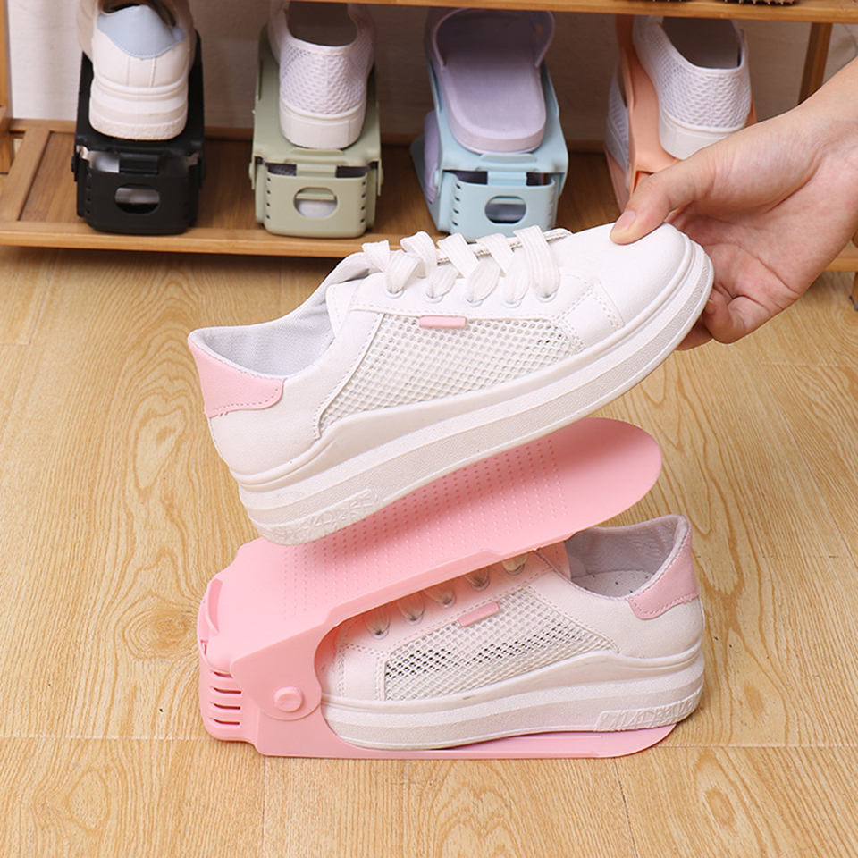 Soporte ajustable para calzado, organizador de zapatos con ranura para ahorro de espacio, armario, estante de almacenamiento, caja de zapatos