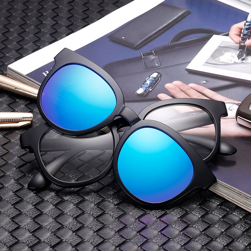 5 Pcs Magnetische Clip Zonnebril Mannen En Vrouwen Bril Met Gepolariseerde Brillen Bijziendheid Optische Reading Frame Met Pakket