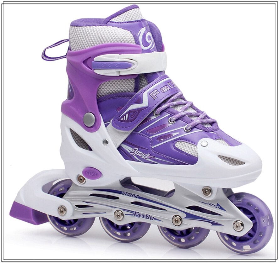 9 Stks/set Kinderen Knipperende Verstelbare Skates Inline Skate Roller Kids Schaatsen Schoenen Helm Knie Pols Protector Gear Tiener