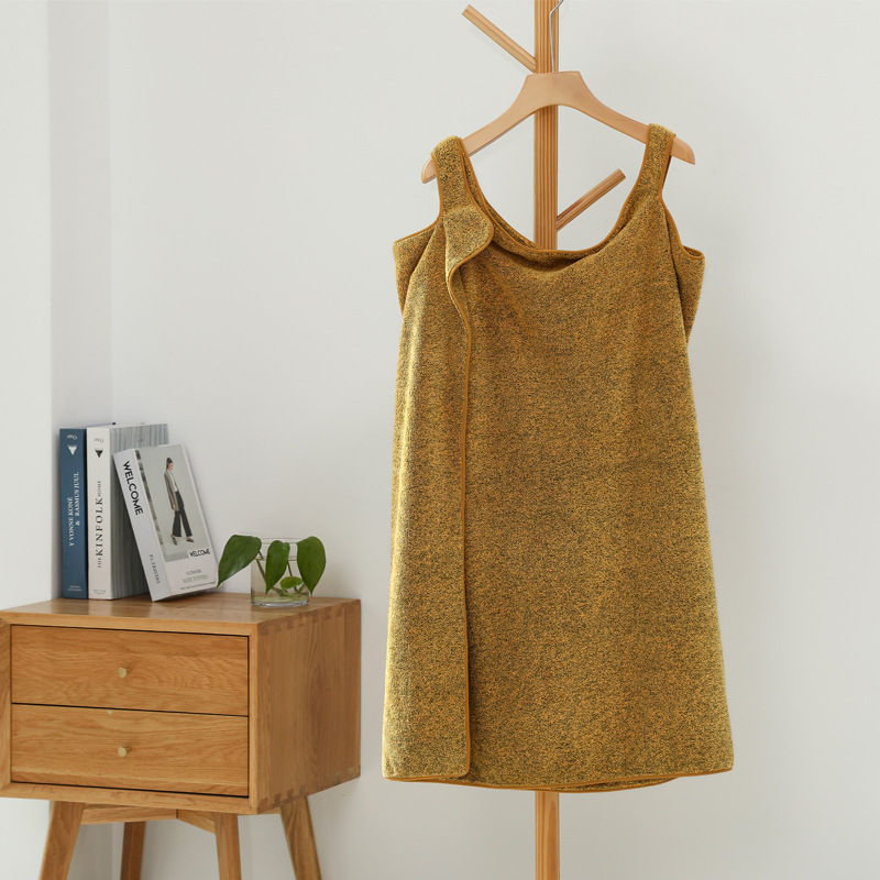 Toallas de baño de fibra de bambú para mujeres y adultos, toalla de playa usable, bata de baño, Toalla de baño: YELLOW
