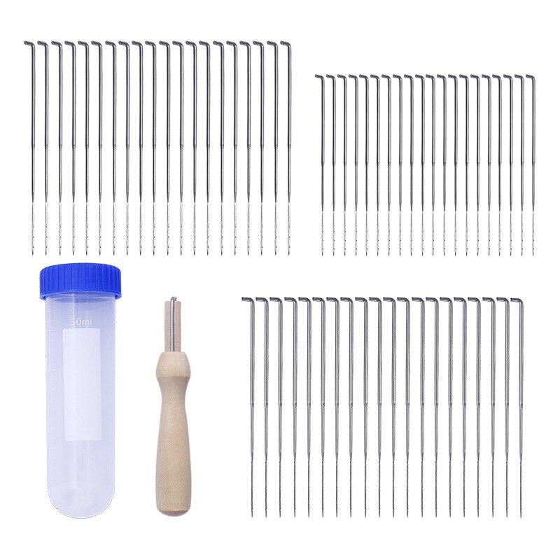 Kit de herramientas para fieltro de lana, Kit de agujas de hierro de 3 tamaños, ideal para principiantes, con botella de aguja, 60 unidades