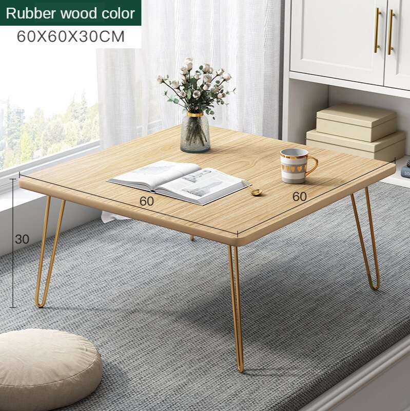 K-Star Bay Window Small Coffee Table Light Luxury Home Balcony Small Table Simple Modern Sitting Tatami Table: Square Wood 60x60x30