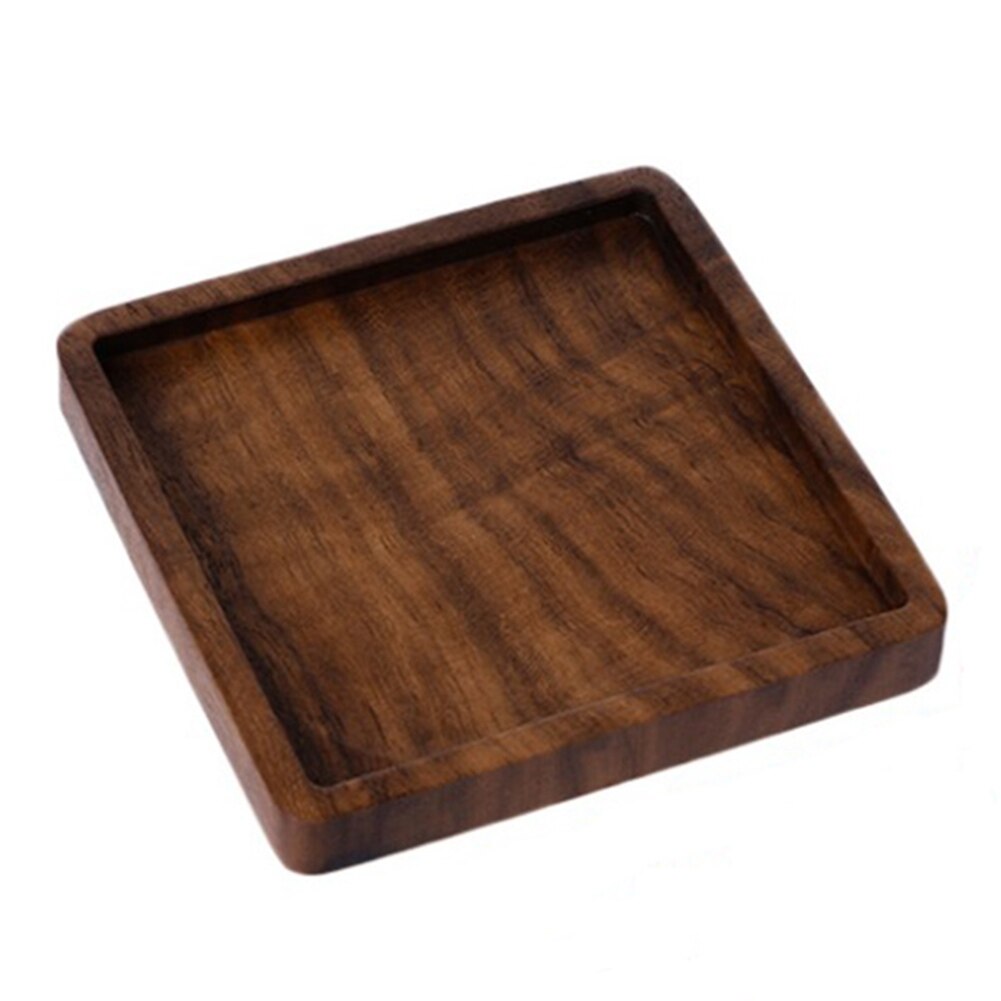 1PC Beuken Zwarte Walnoot Hout Coaster Retro Isolatie Cup Mat Huishouden Vierkante Ronde Coaster