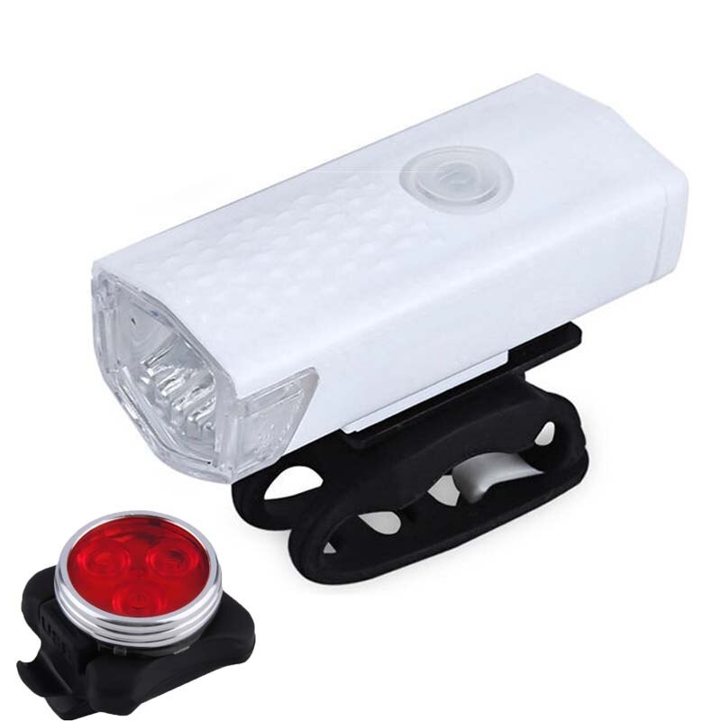 Bike LED Bicycle Light USB Rechargeable Set Mountain Cycle MTB Back Rear Flashlights Luces Bicicleta 3 Modes Bike Accessories: White A S Red