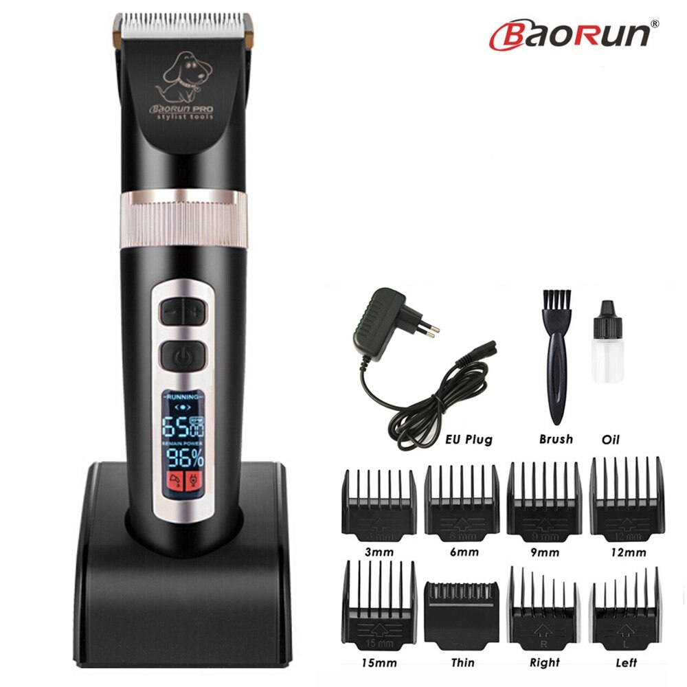BaoRun P9 Clipper Dogs LCD Screen Pet Cat Clippers Electrical Grooming Trimmer Rechargeable Haircut Machine Animals