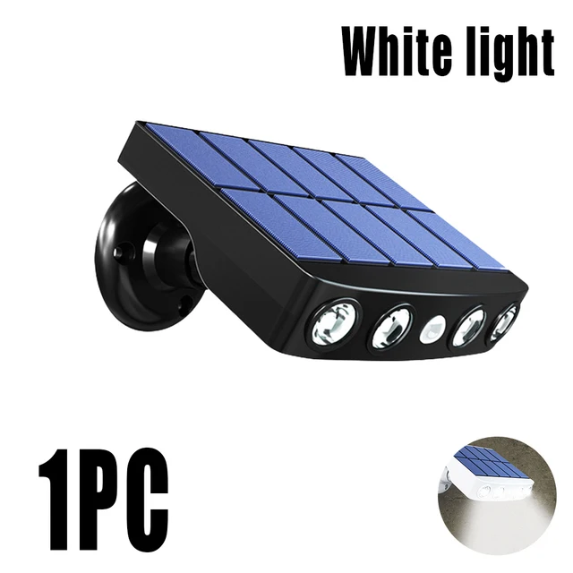LED Solar Wall Lamp Courtyard Garden IP65 Waterproof Lighting Simulated Monitoring Spotlights Human Body Sensing Street Lights: Blue