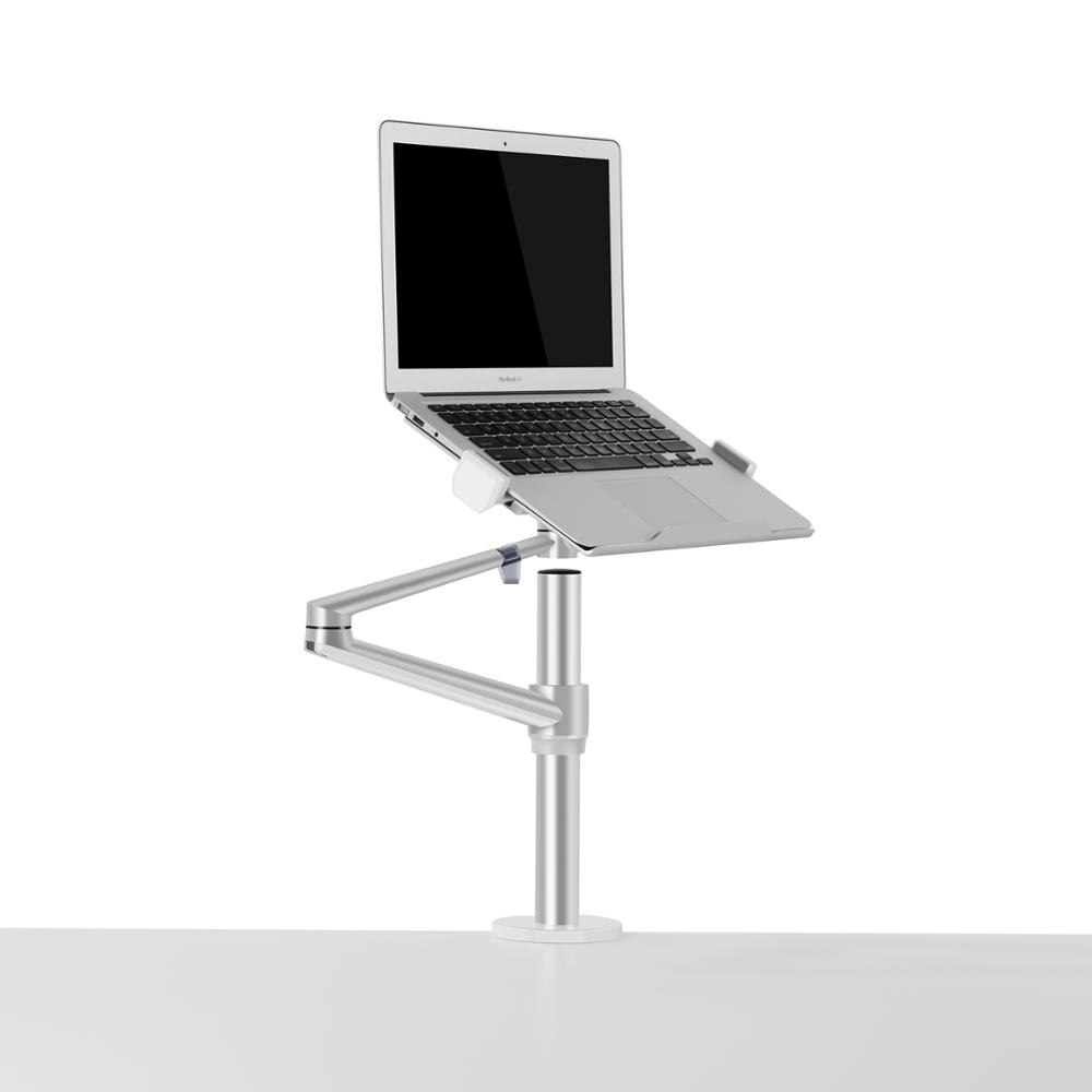 LARICARE Single Laptop/Monitor Desk Mount With VESA: Silver