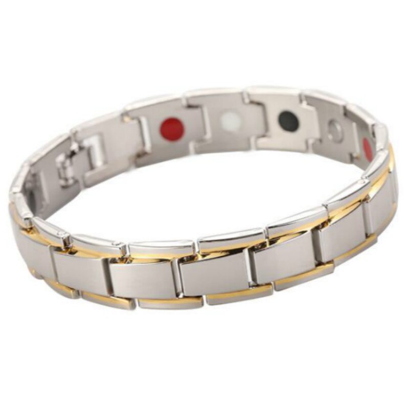 5 couleurs hommes Bracelet perte de poids énergie aimants bijoux minceur Bracelet Bracelets thérapie magnétique Bracelet Bracelets soins de santé: Silver Gold