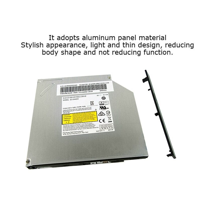 Lecteur de DVD Ultra-fin pour LITEON DU-8A6SH 9.5MM, lecteur optique intégré pour lecture et gravure de DVD VCD CD de série SATA