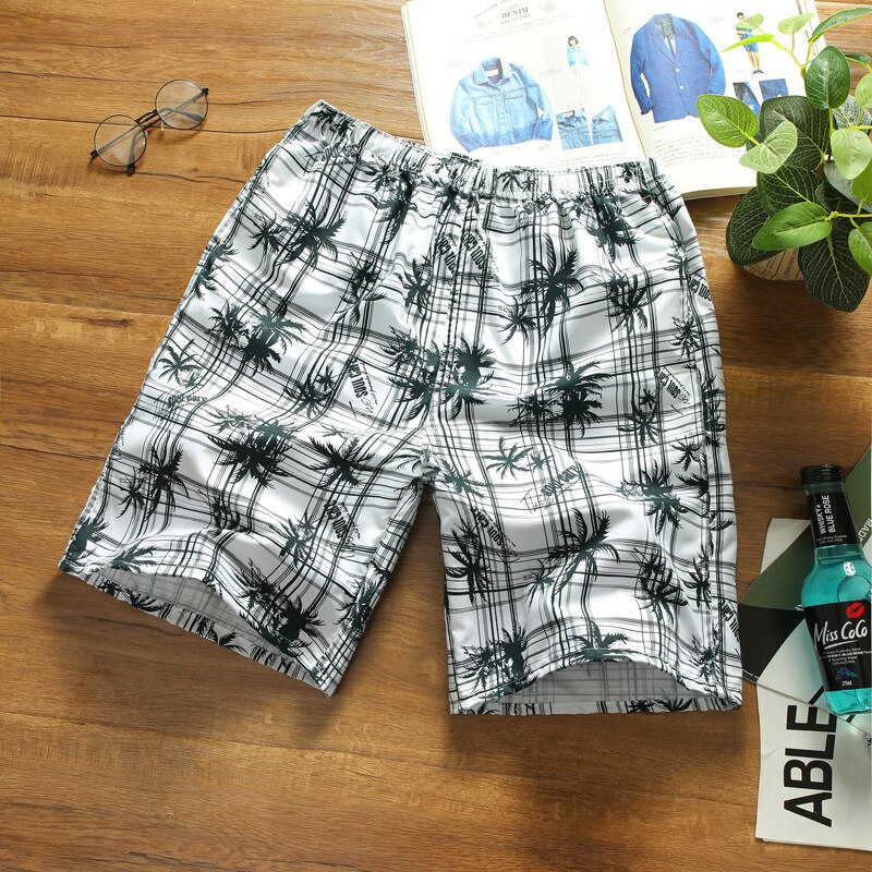 men's beach shorts swimming trunks loose casual swimming trunks quick-drying summer surfing swimwear beach shorts: E