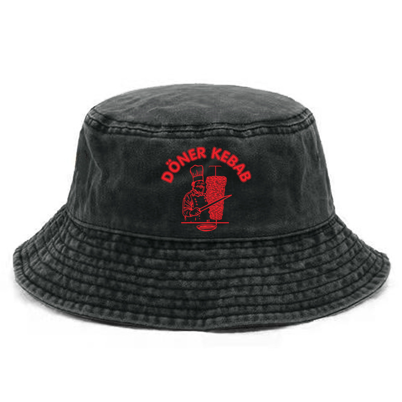 Doner Kebab Bucket Hat Distressed Hats Cap Washed Men Retro Outdoor Summer Doner Kebab Cap Bob Panama Caps: Rouge
