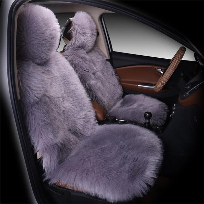 1Pc Bont Schapenvacht Auto Stoelhoezen, Universele Wol Auto Zitkussen, winter Warm Auto Voorstoel Cover Australië Imitatie Wol