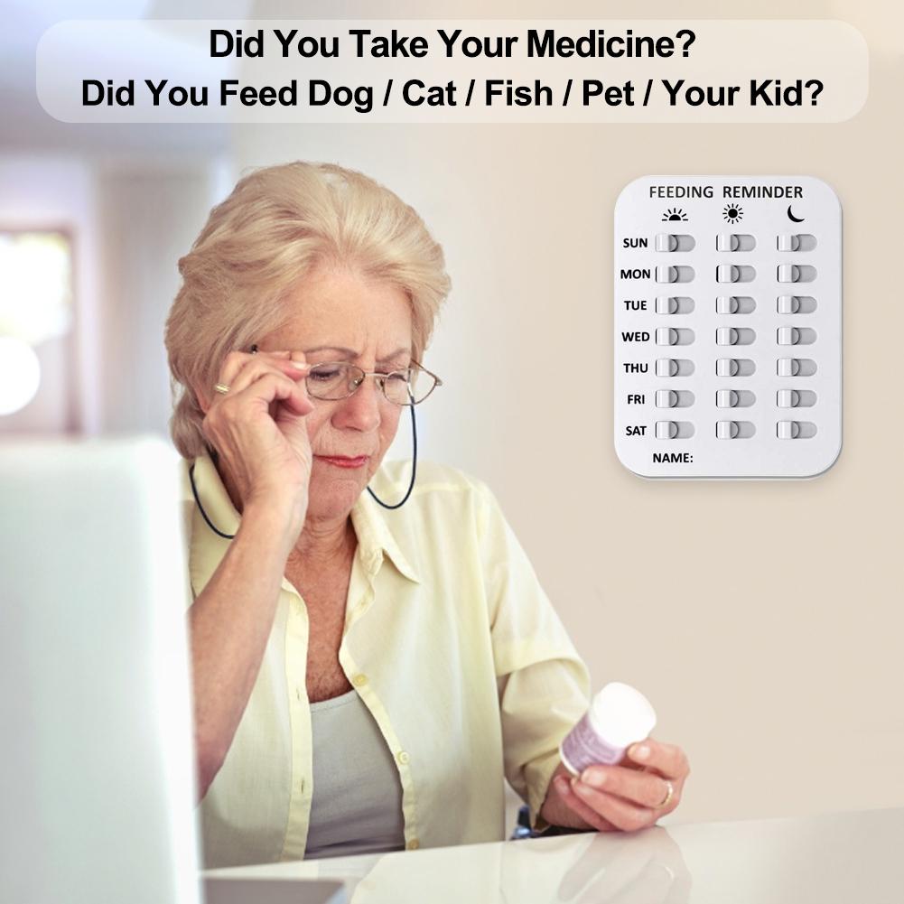 Dog Feeding Reminder Pet Feeding Chart Elderly Sticker Daily Indication Chart 3 Times A Day Reminder For Puppy/Kids/Old People