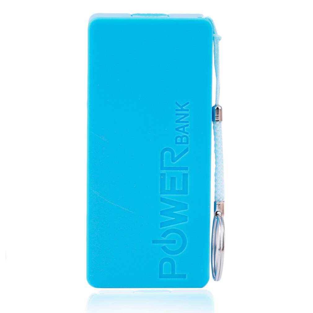 6 kleuren 5600 mah 5v usb diy powerbank-hoesje draagbare externe batterij-opbergdoos powerbank-hoesje voor mobiele telefoons: Blauw