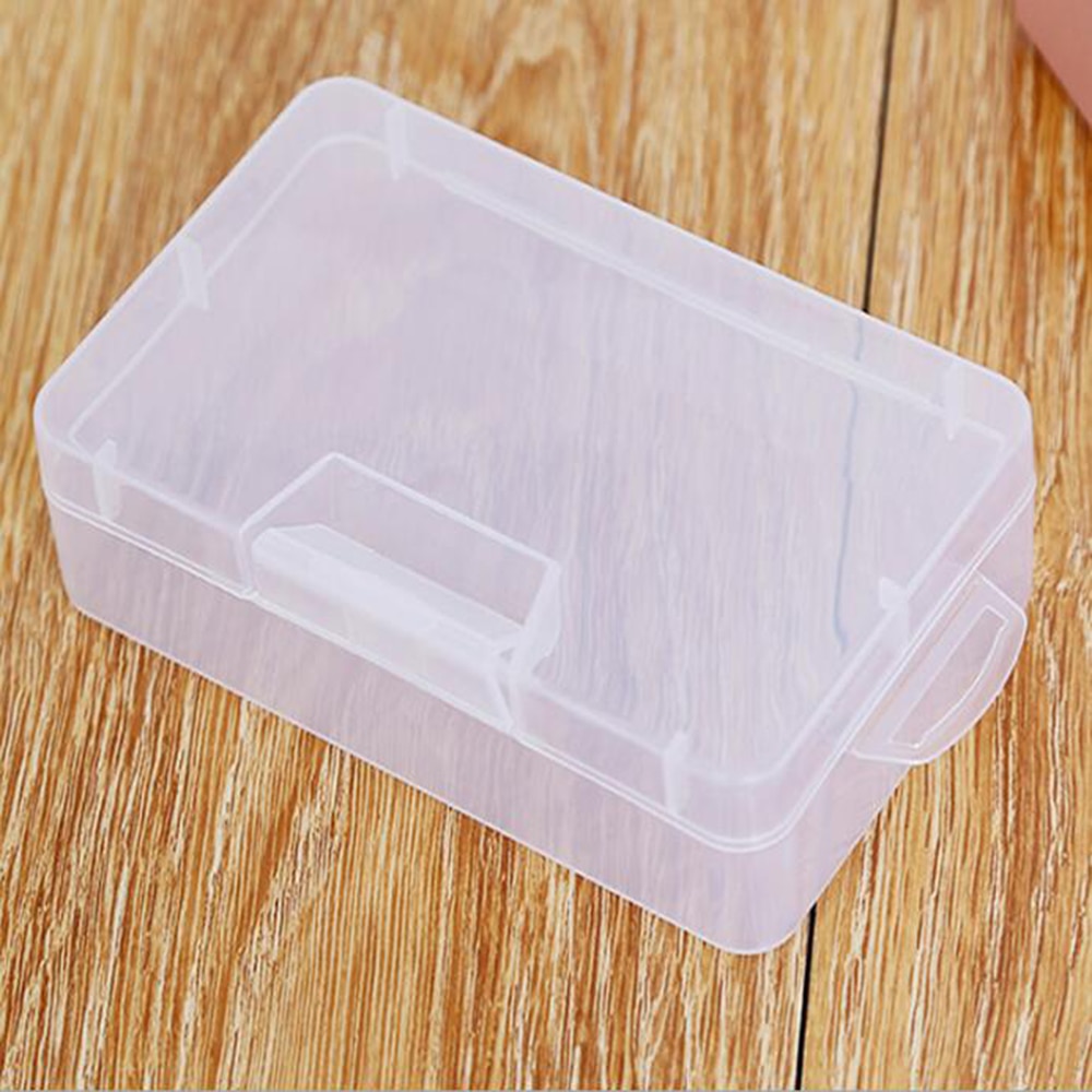Multifunctional Storage Box Transparent Rectangular Plastic Lock Buckle Empty Pencil Organizer Stationary Pen Box