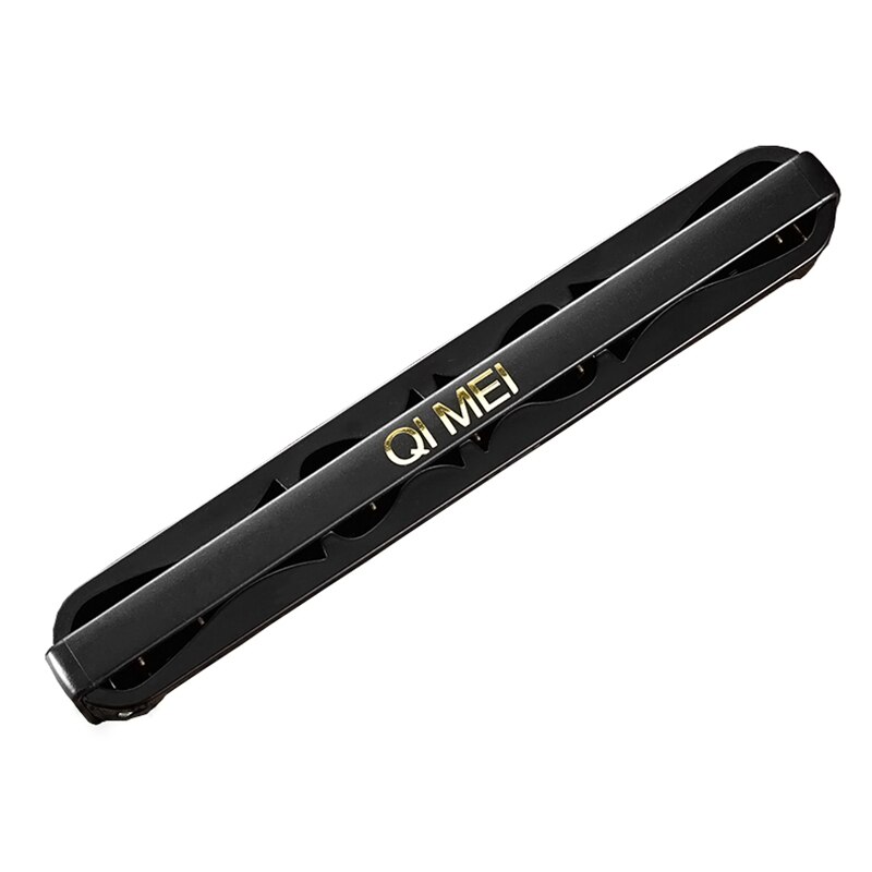 QI MEI Tremolo Harmonica 24 Holes Accent 28 Harp Mouth Organ Musical Instruments Key C Black Colour ABS Comb Brass