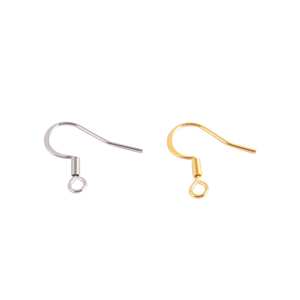 50 Stuks Roestvrij Staal Oorhaak Bevindingen Sluitingen Haken Diy Earring Supplies Accessoires Slangetje Sieraden Voor Maken Oorbel Onderdelen: Gold / G0217-G0218